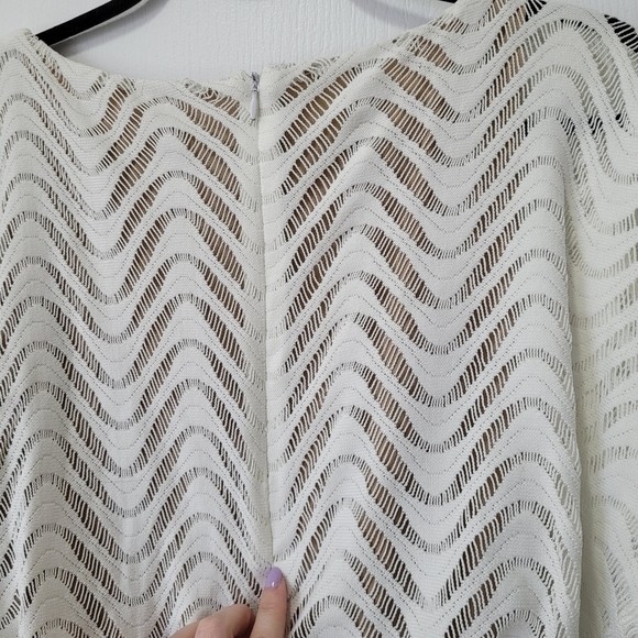 Emma & Michele Small creamy white wide leg crochet jumpsuit romper one-piece - Picture 11 of 16